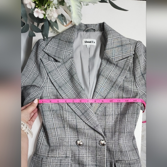 Gray Plaid Tailored Blazer XXS (FAST SHIPPING) - Picture 8 of 8